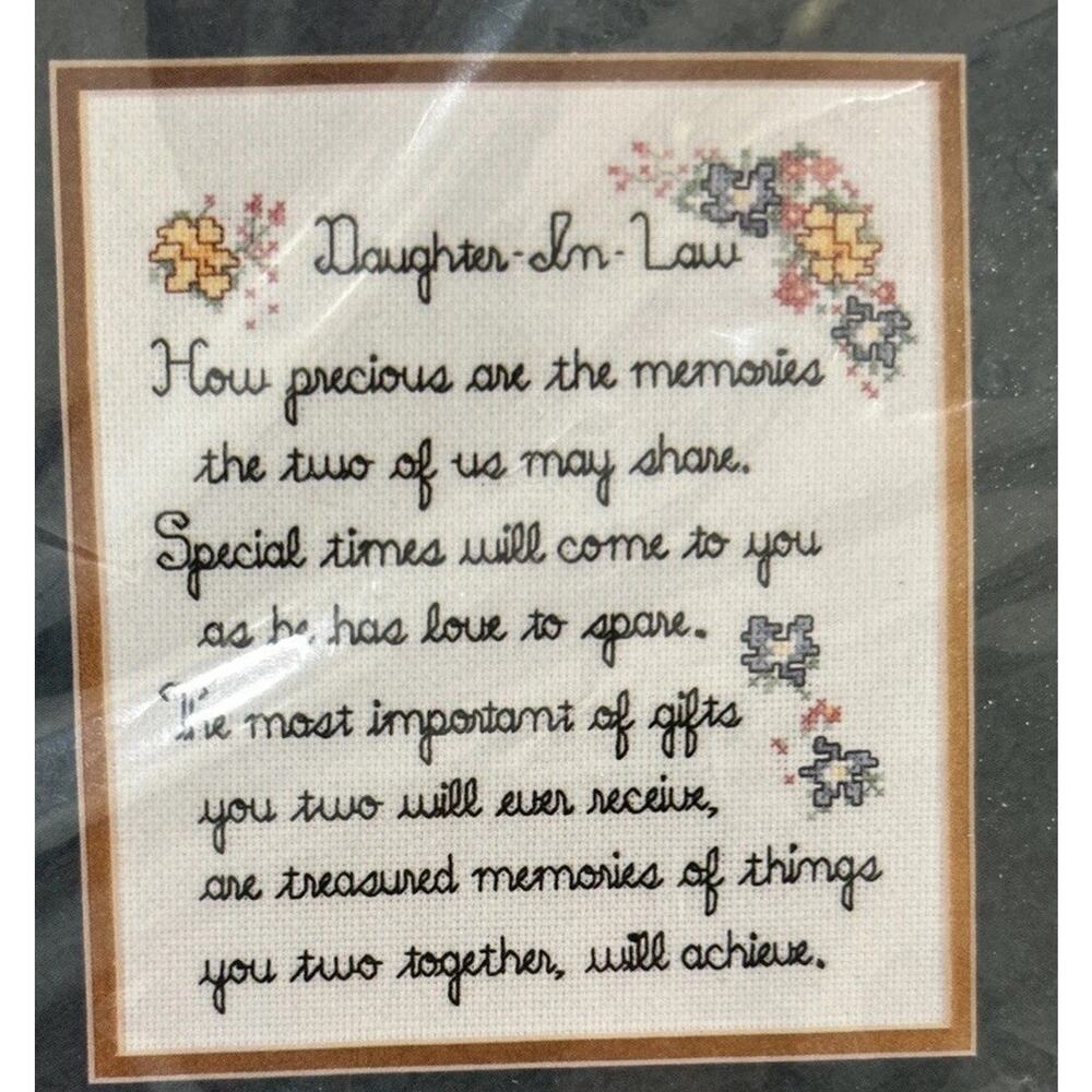 Vtg Daughter in Law Counted Cross Stitch Kit‎ Sandi Phipps 2001 Mat Included USA